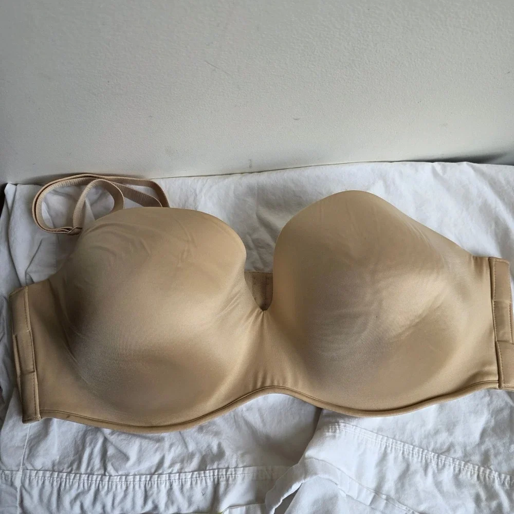 Cacique‎ Multi-Way Strapless Bra Tan Nude Underwire Full Coverage 44DD